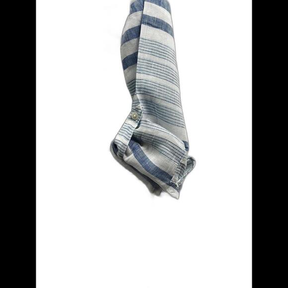 NWT UNTUCKit 100% Linen Vietti Striped Long Sleeve Button Down Shirt Size 4 - Picture 4 of 6